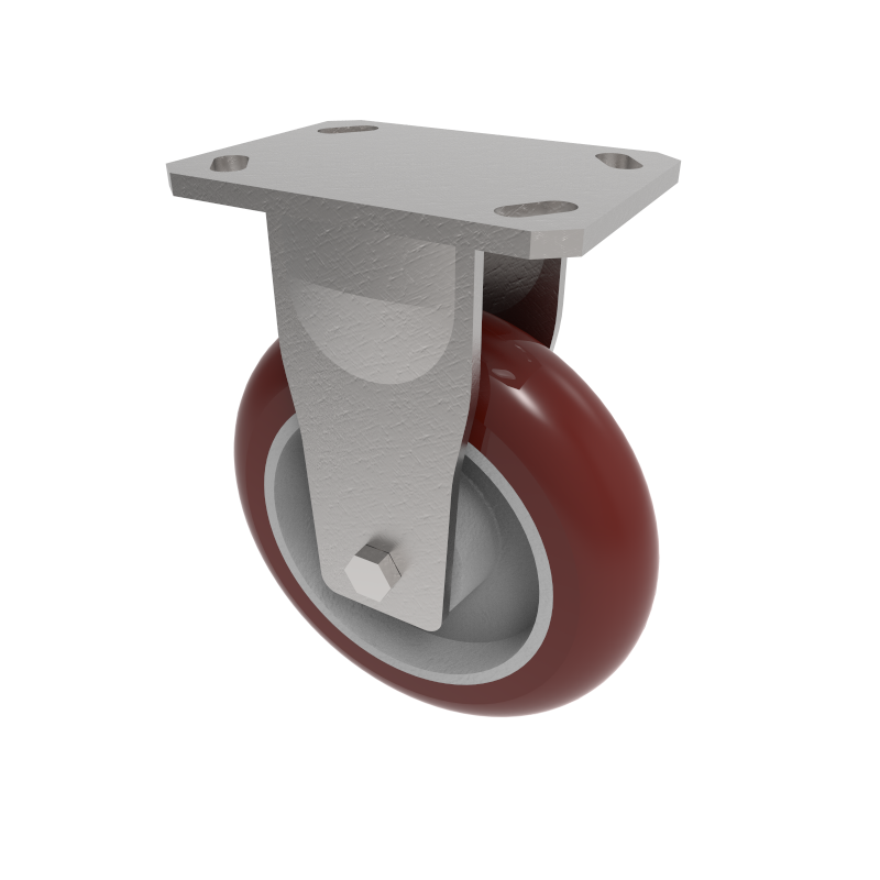 Ergonomic Polyurethane Plate Fixed Castor 200mm 775kg Load