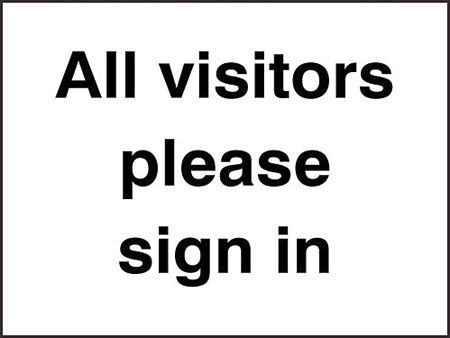 All visitors please sign in