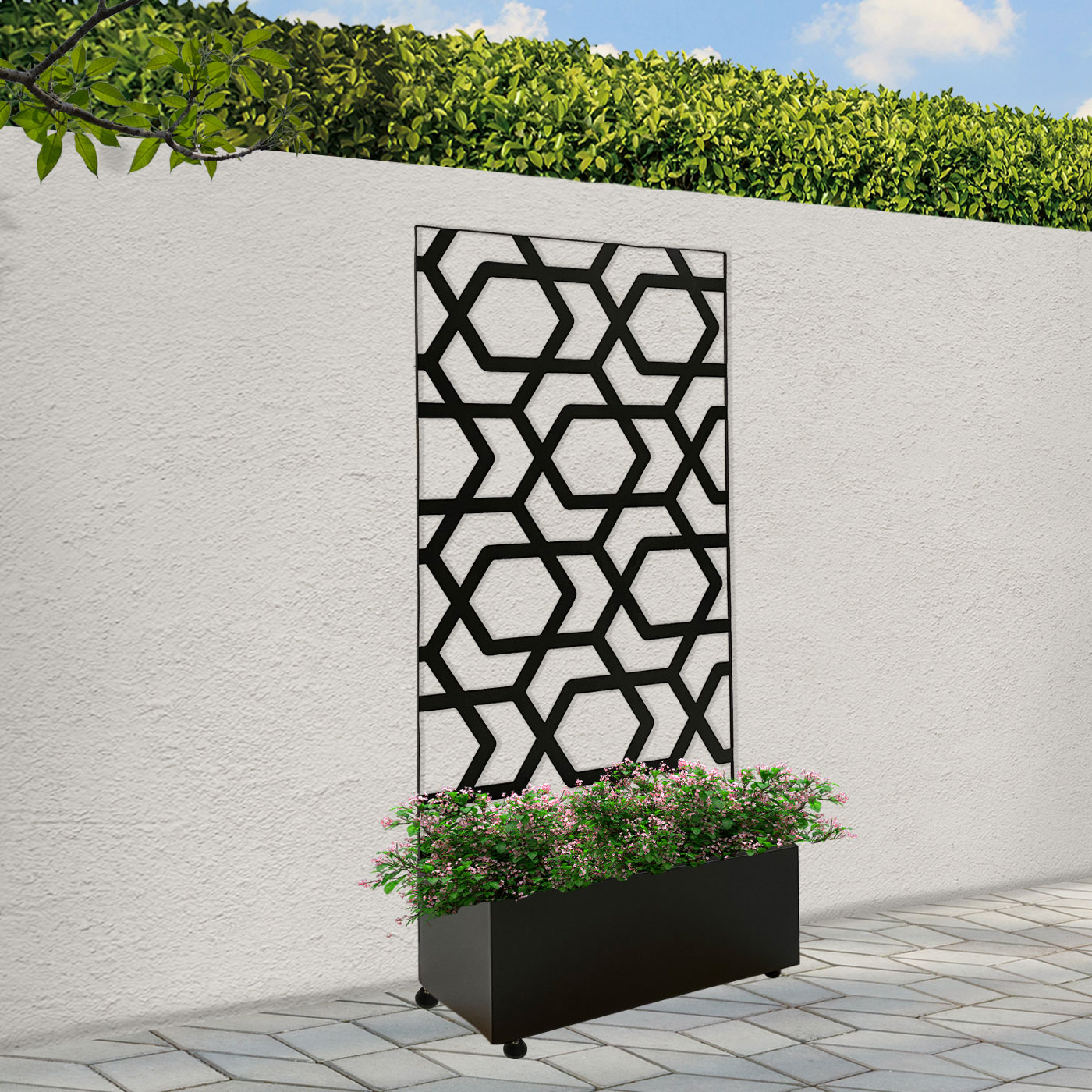 'Hive' Garden Screen with Planter 