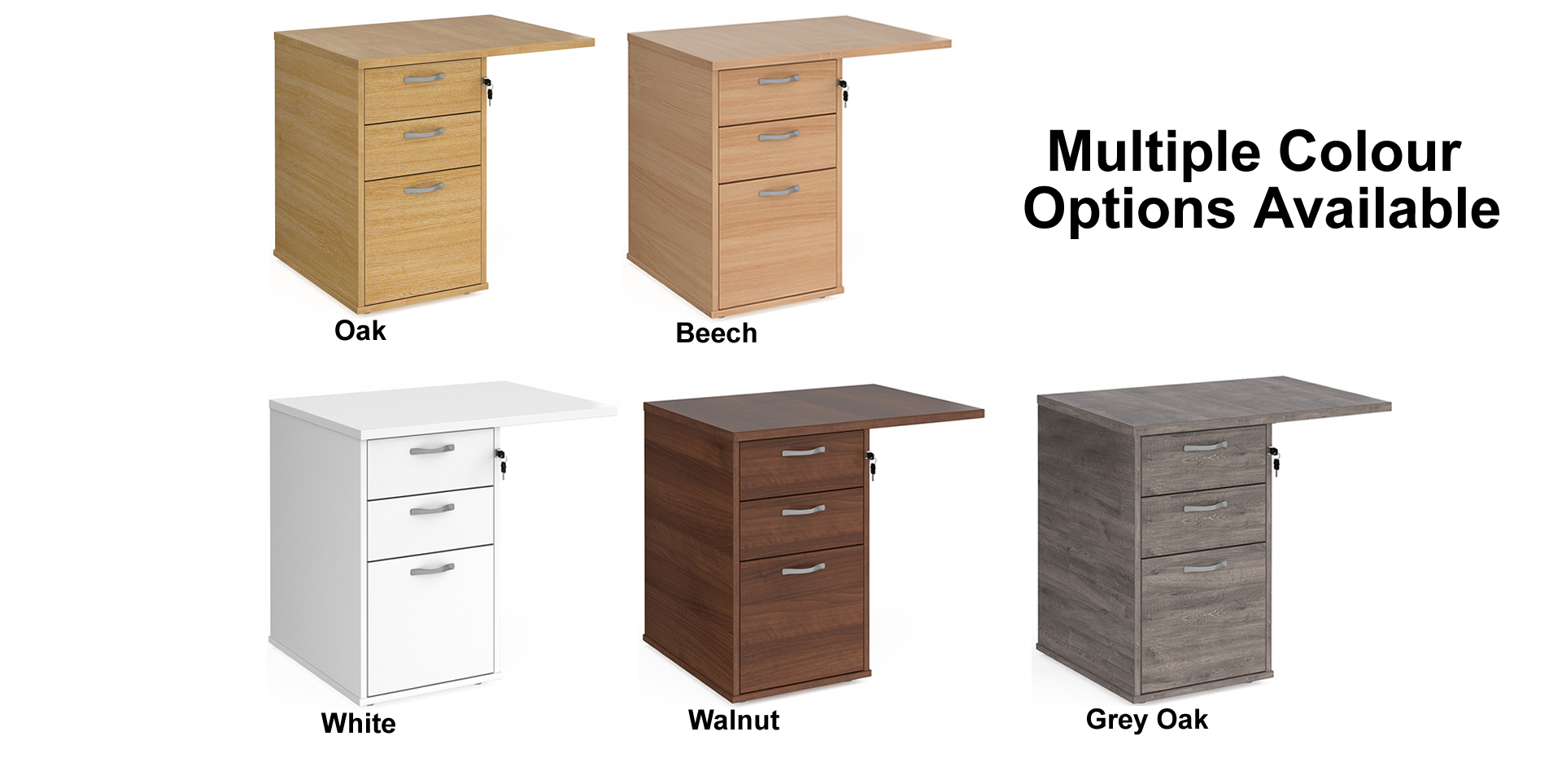 Providers Of Universal Three Drawer Desk High Pedestal with Flyover Return Top UK