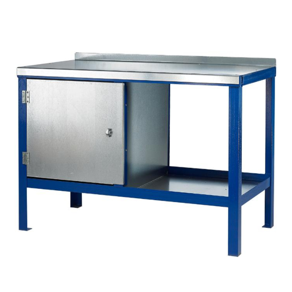 Steel Top Heavy Duty Workbench with Cupboard - 1500 x 750mm