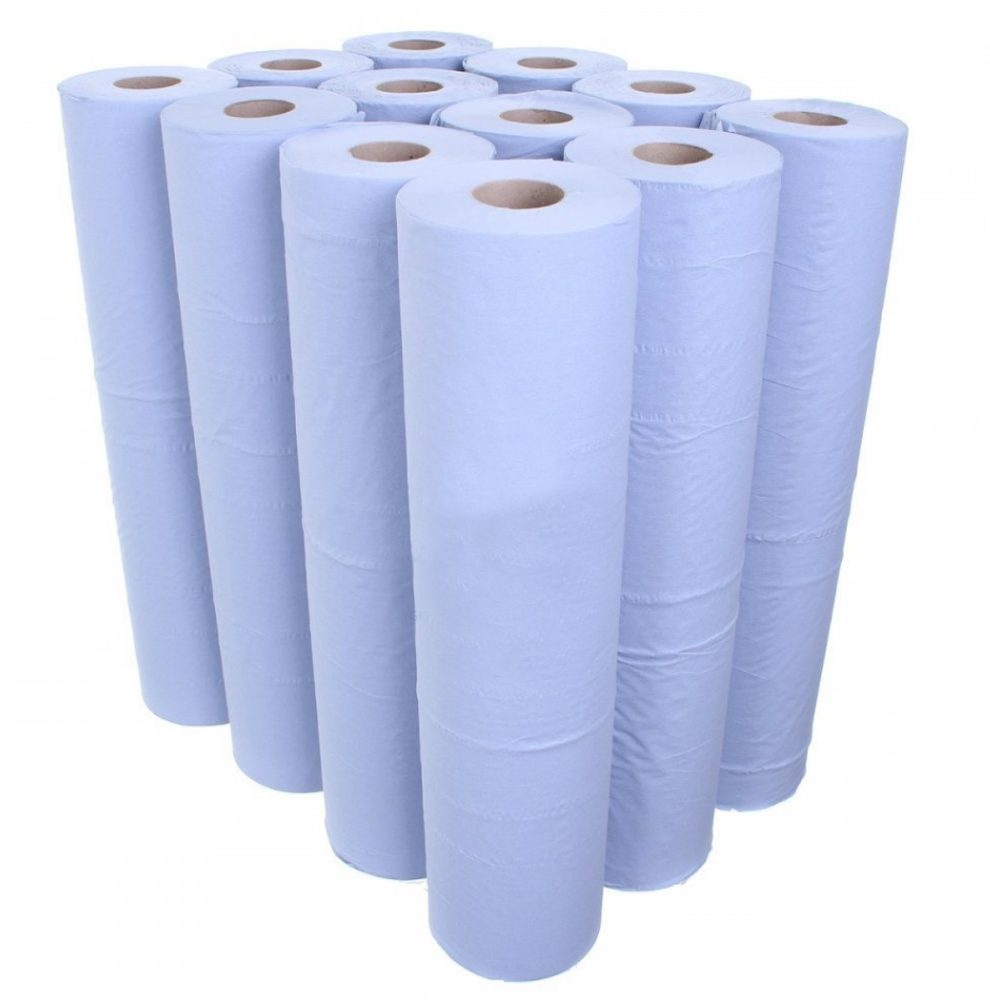 High Quality Couch Rolls Blue 2Ply 50cm x 40m 1 X 12 For Schools