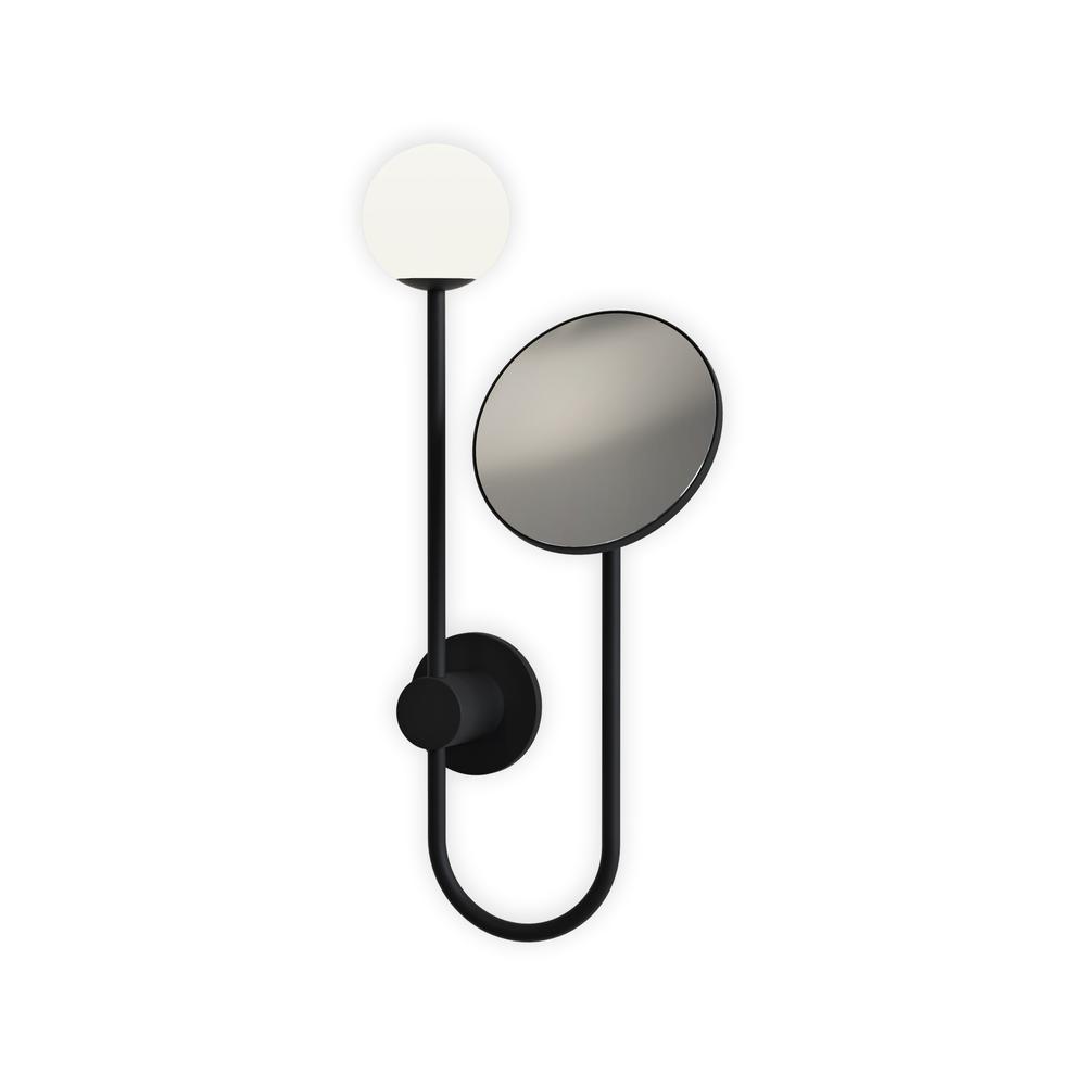 Astro Orb Matt Black LED Mirror