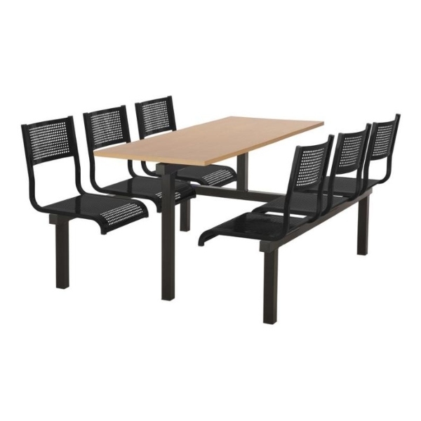 CU93 - 6-Seater Barrett Canteen Unit - 2 Way Access, Black, Beech