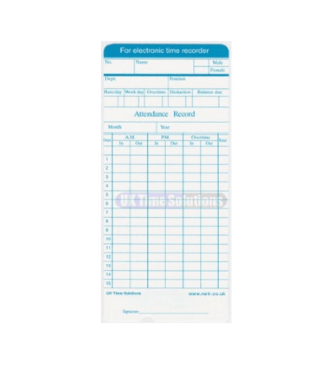 Specialising In CTM920M Monthly Clocking&#45;In Card (Pack of 100) For Attendance Monitoring