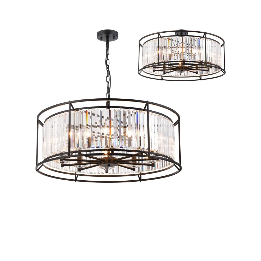 Luxuria Pantheon 80cm Pendant 10xE14 Satin Black / Clear