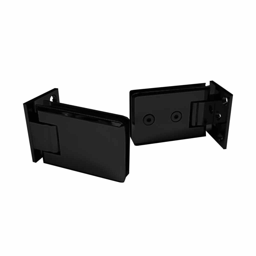 Matt Black Glass to Wall 90 Degree Door Hinge