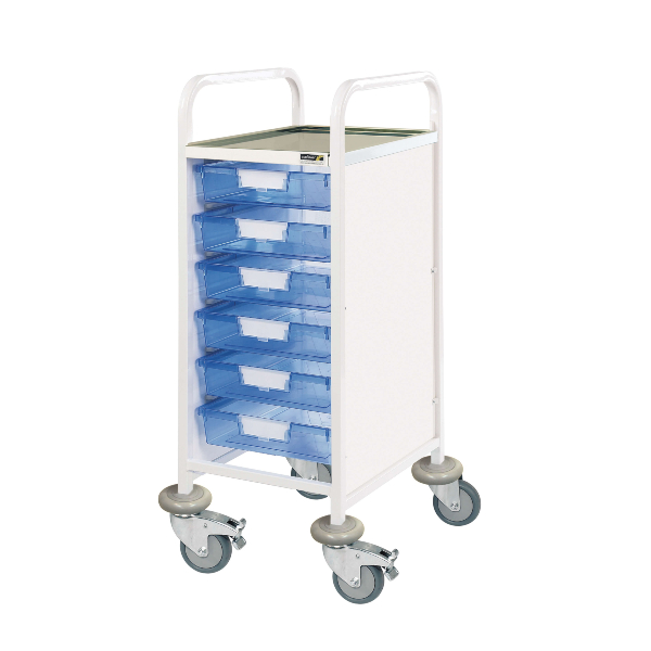 Vista 30 Clinical Trolley 6 Shallow Trays - Blue