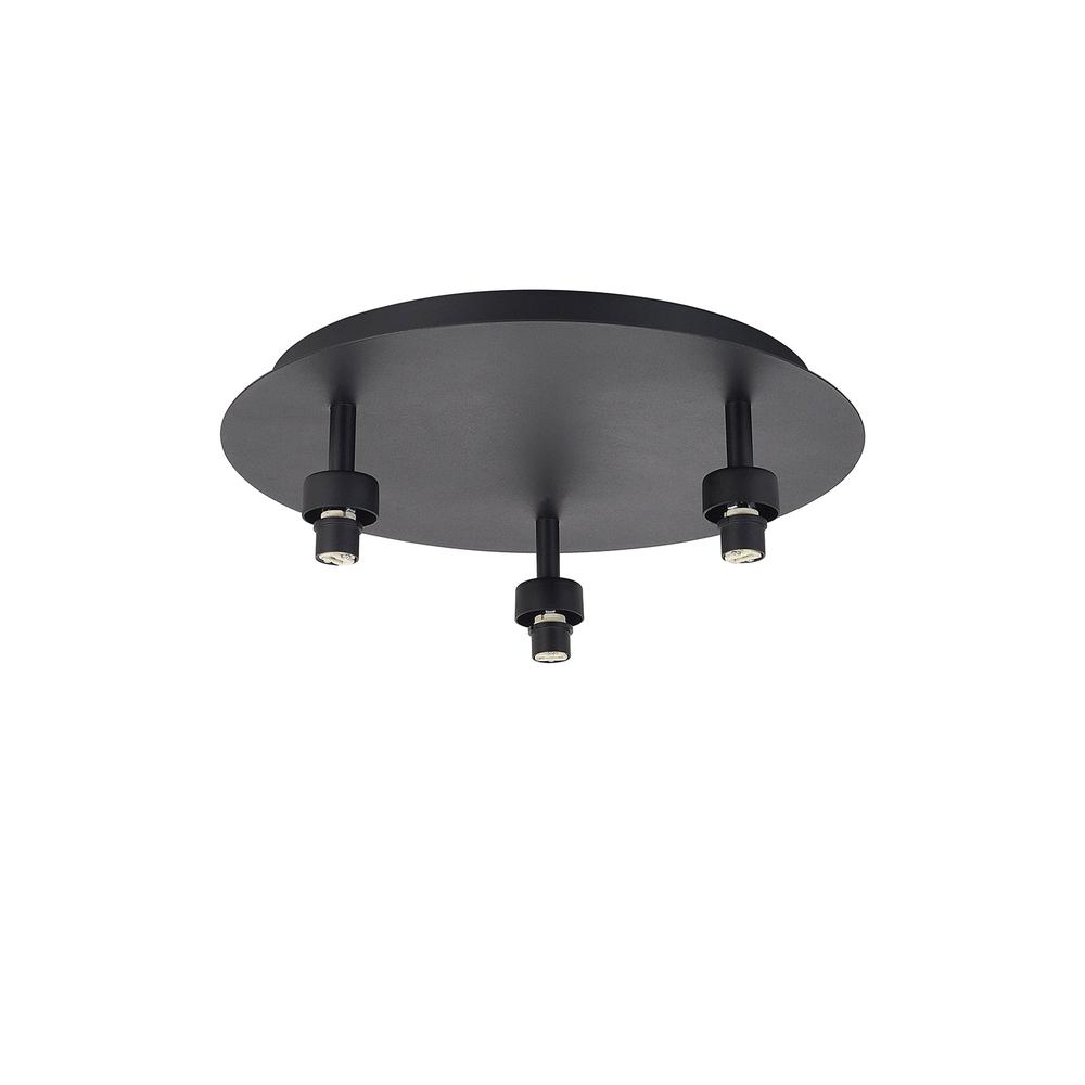 Luxuria Apex Satin Black Round 3 Light G9 Universal 35cm Flush Light