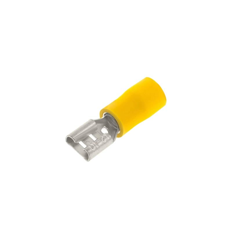 Unicrimp 6.3mm x 0.8mm Yellow Female Push-On Terminal (Pack of 100)