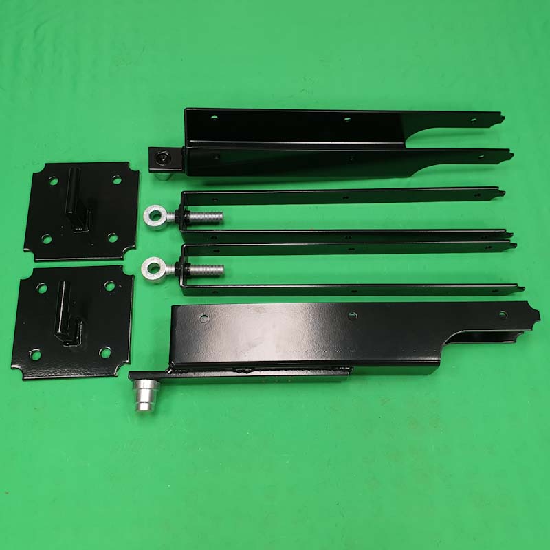In&#45;line Hinge, Frog Shoe & Wall Plates Pair Kit Black &#40;New Style&#41;