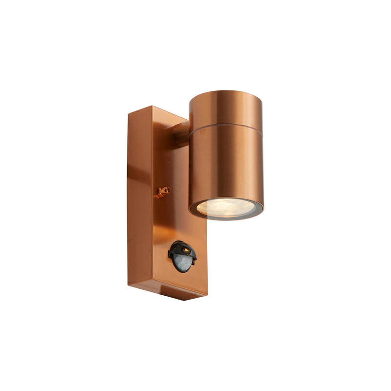 Ansell Acero Directional With PIR GU10 Wall Light PIR Copper