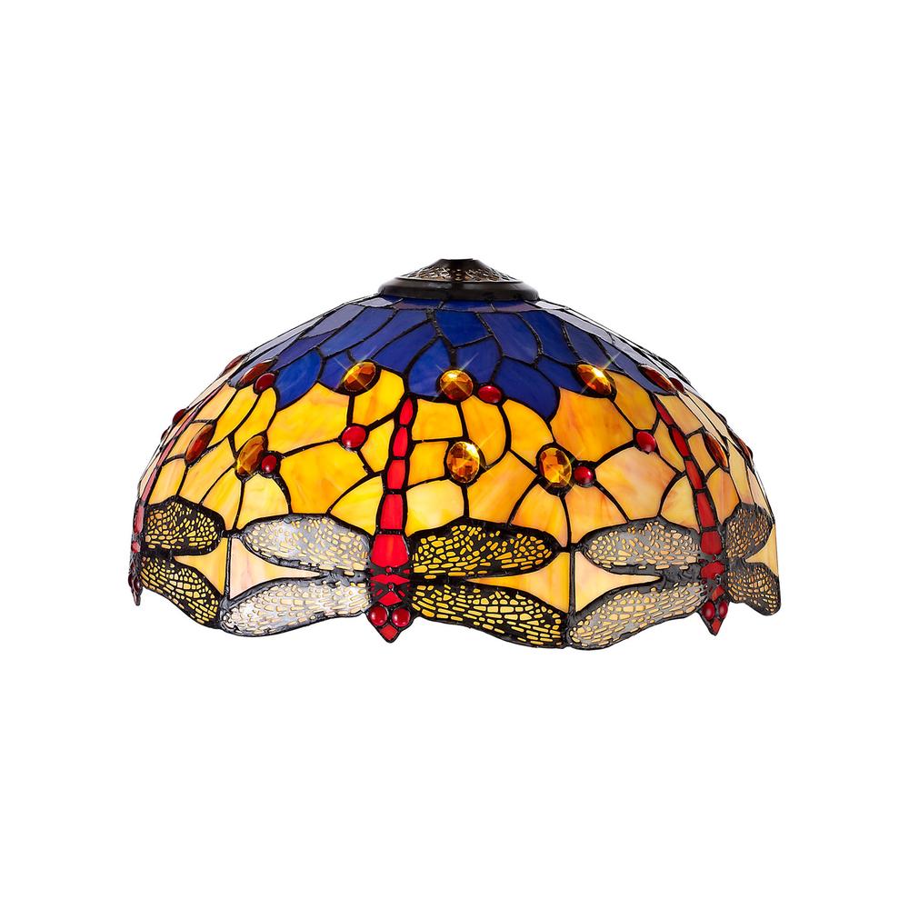 Luxuria Broadway Tiffany 40cm Shade Only Suitable For Pendant/Ceiling/Table Lamp Blue/Orange/Crystal