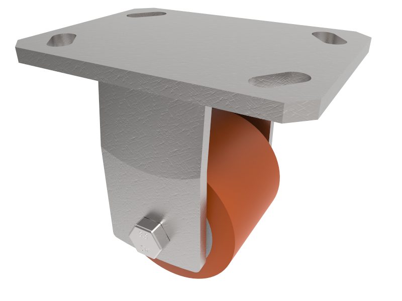 Polyurethane Cast Iron Plate Fixed Castor 85mm 700kg Load