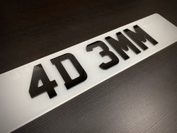 4D 3mm Number Plate Letters UK for Vehicle Coach Builders