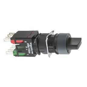 XB6AD235B black complete selector switch d16 3-position stay put 1NO+1NC