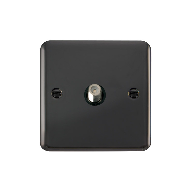 Click Deco Plus Twin Non-Isolated Single Satellite Outlet Black Nickel Black Inserts