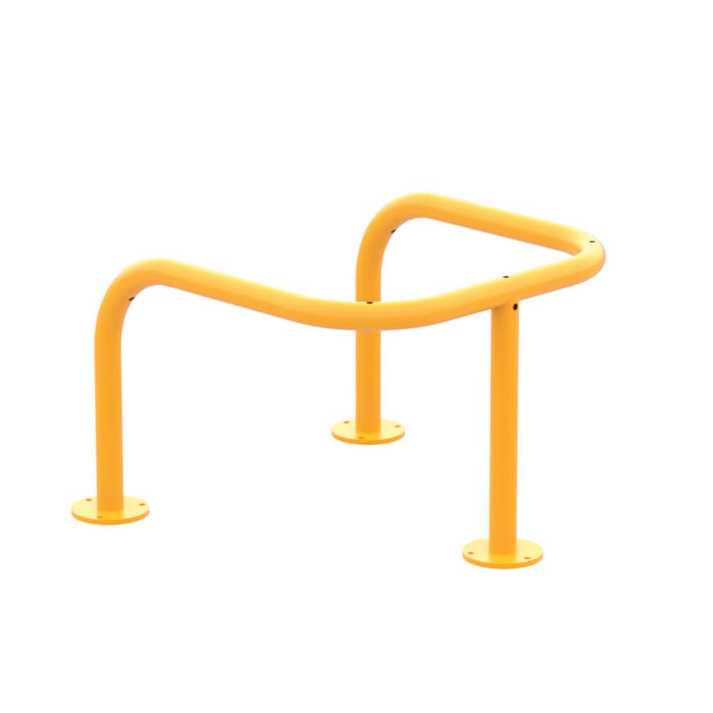 180 degree post protector bolt downPowder Coated Yellow RAL 1003