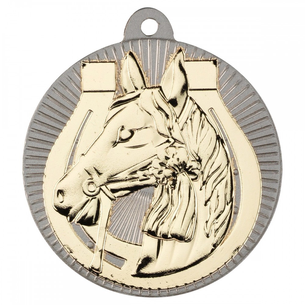 2 Tone Equestrian Gold Medals - 50mm