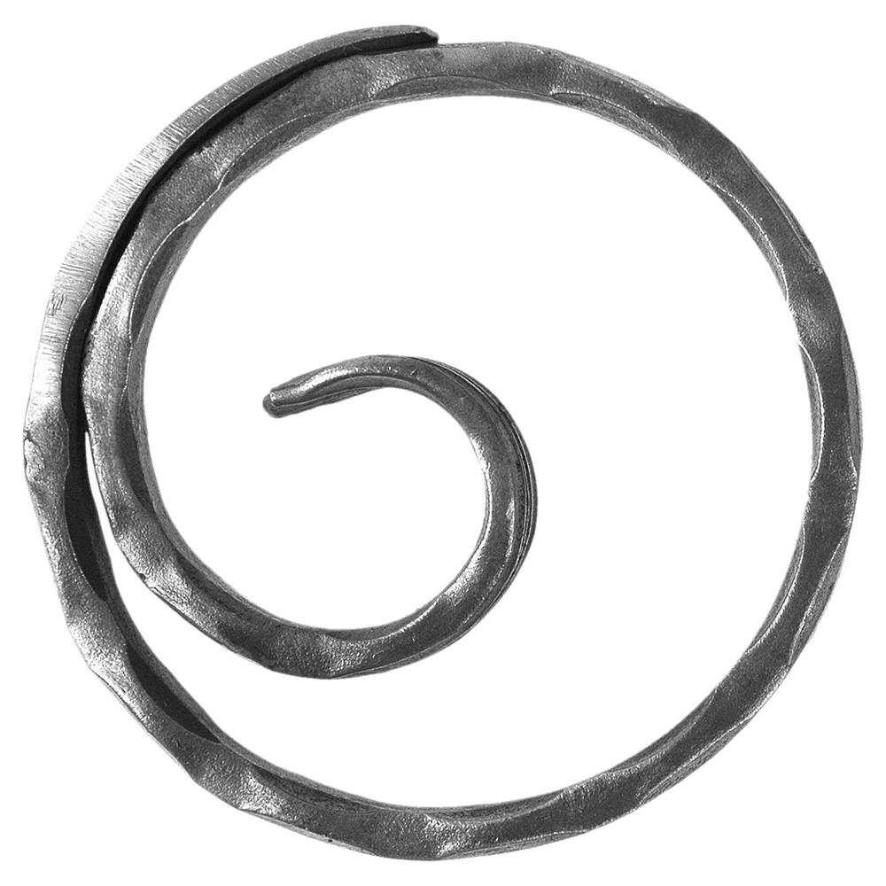 Circle With Fishtail End -  Height 100mm Hammered - 12 x 6mm Flat Bar