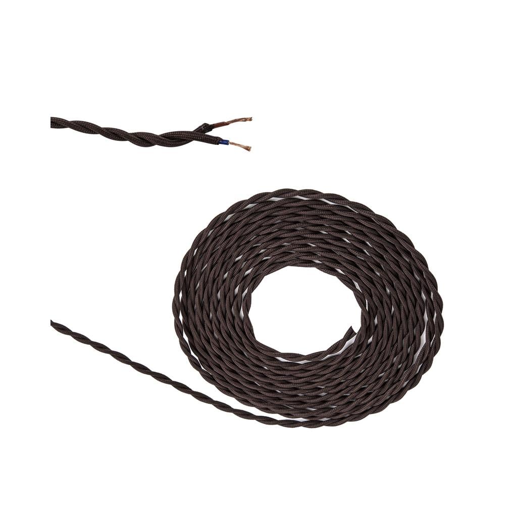 Luxuria Glorelle 1m Dark Brown Braided Twisted 2 Core 0.75mm Cable