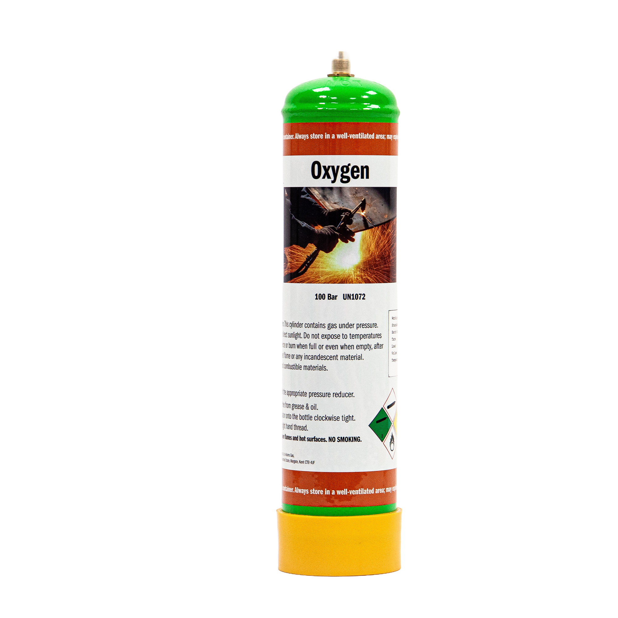 0.95L Disposable Oxygen Gas Bottle for Heating, Cutting, Brazing & Lead Welding – M10-1RH