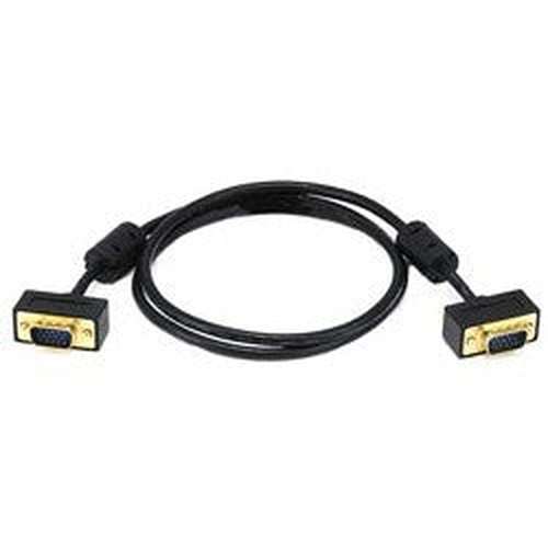 VEXT-THN-GF-35-MM - Thin VGA Cable Gold Connectors Ferrites Male WUXGA 15HD 35 ft 15HD Male - 15HD Male Black