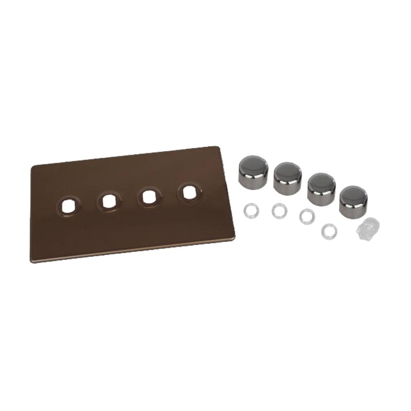 Varilight Urban 4G Twin Plate Matrix Faceplate Kit Brushed Bronze for Rotary Dimmer Varilight Screw Less Plate