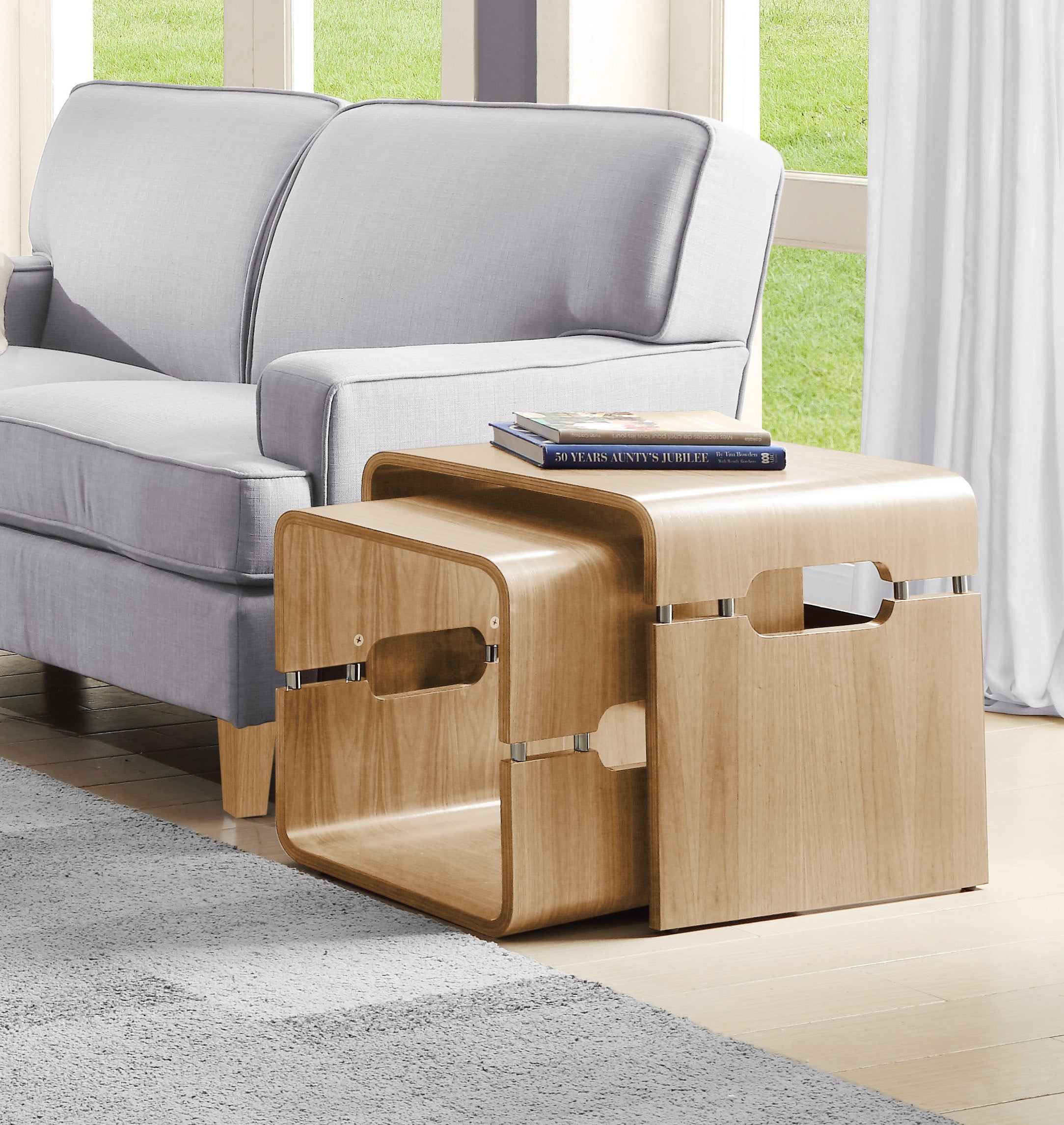 Suppliers Of Stylish Oak Veneer Nest of Tables - JF706 North Yourkshire