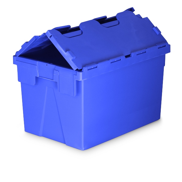 Attached Lid Container 65 Litre - Blue