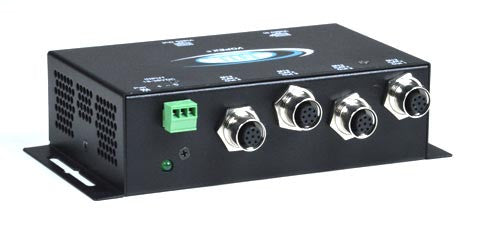 ST-M12VA-R-600  Industrial VGA Receiver with Stereo Audio via CATx with M12 Connectors to 600 feet