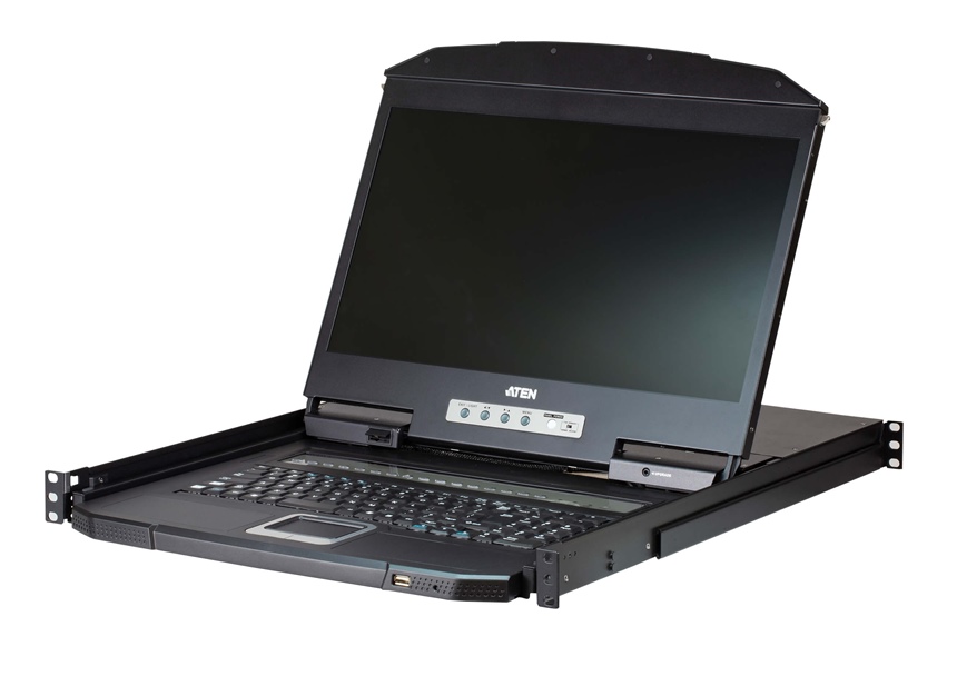 CL3116 - Aten - 16 Port Short Depth PS/2-USB VGA Single Rail WideScreen LCD KVM Console / Drawer (CL3116NX) ATEN LCD Console