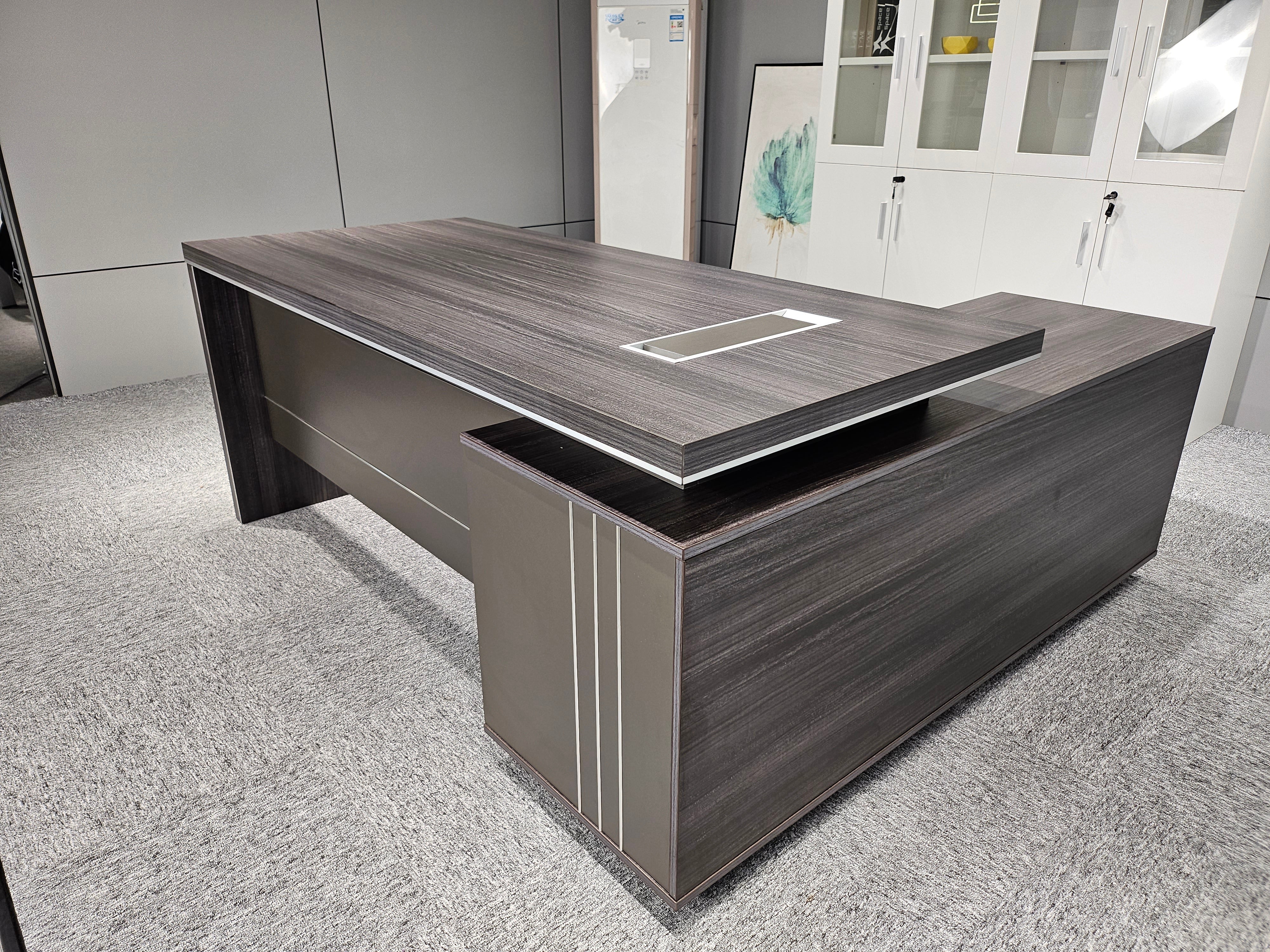 Providers Of Stylish Grey Oak Veneer Corner Executive Office Desk - 1800mm - DG07-D18-26 North Yorkshire