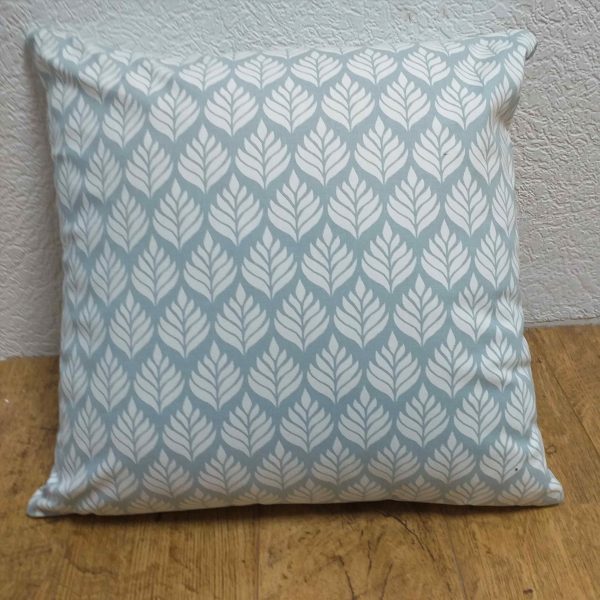 Pale Blue Elise Leaf Pattern Scatter Cushion / Cover 100% cotton
