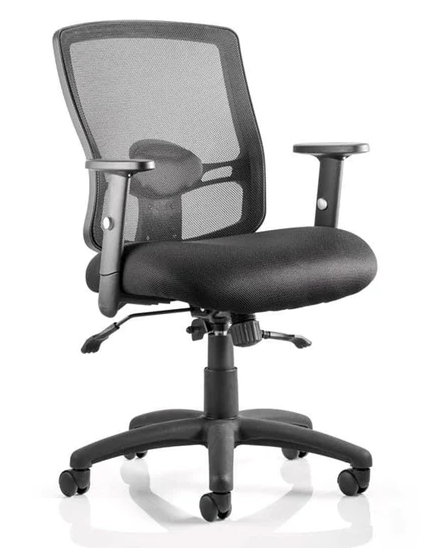 Portland II Mesh Back and Fabric Seat Task Operator Office Chair - Multiple Colour Options Huddersfield