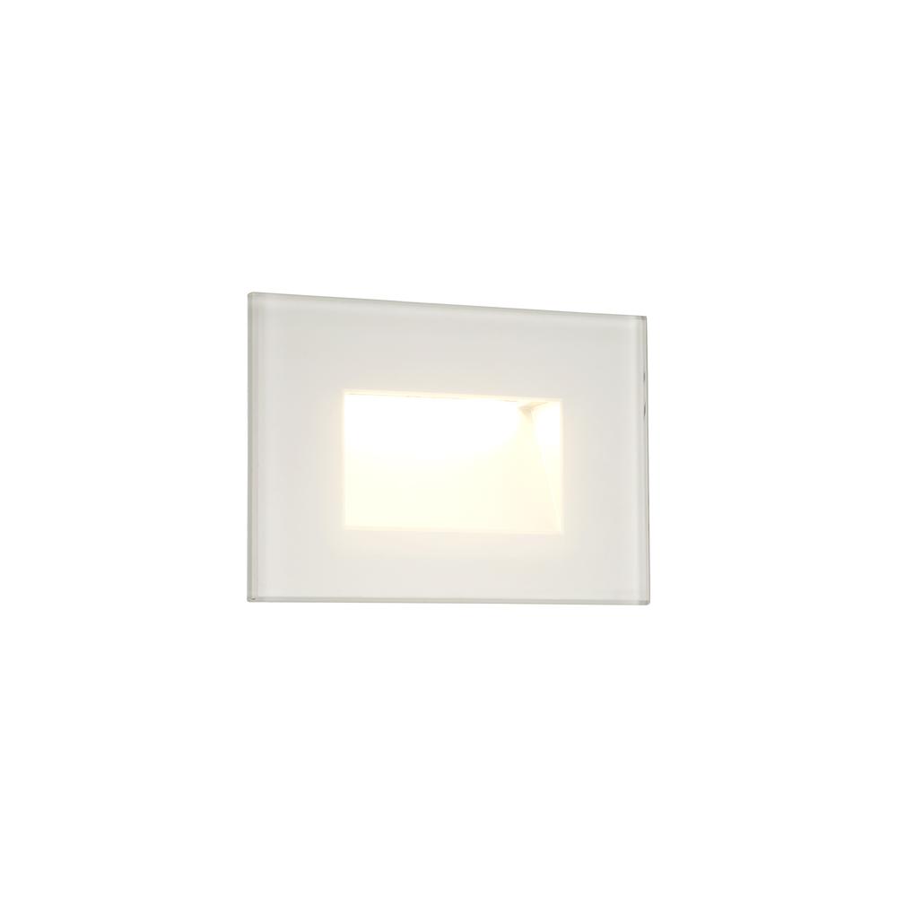 Luxuria * Luxeon Recessed Rectangle Glass Fronted Wall Light 1x3.3W LED 3000K 145lm IP65 White