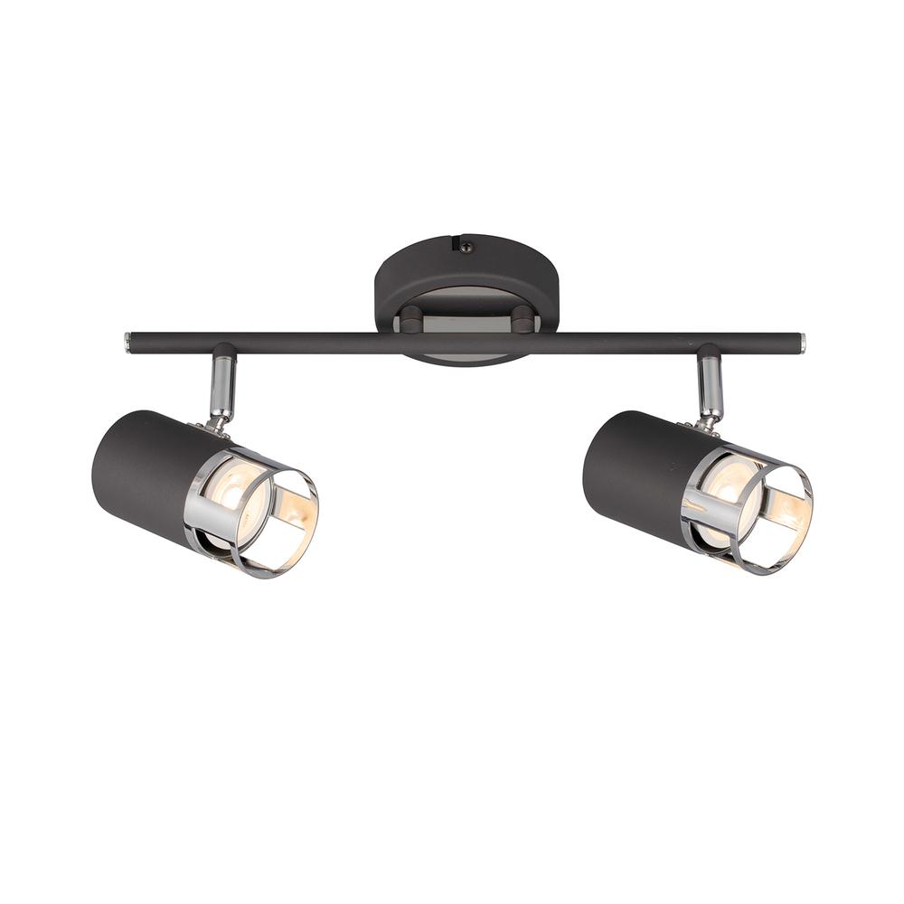 Luxuria Selene 2 Light Linear Bar Spotlight GU10 Graphite / Polished Chrome