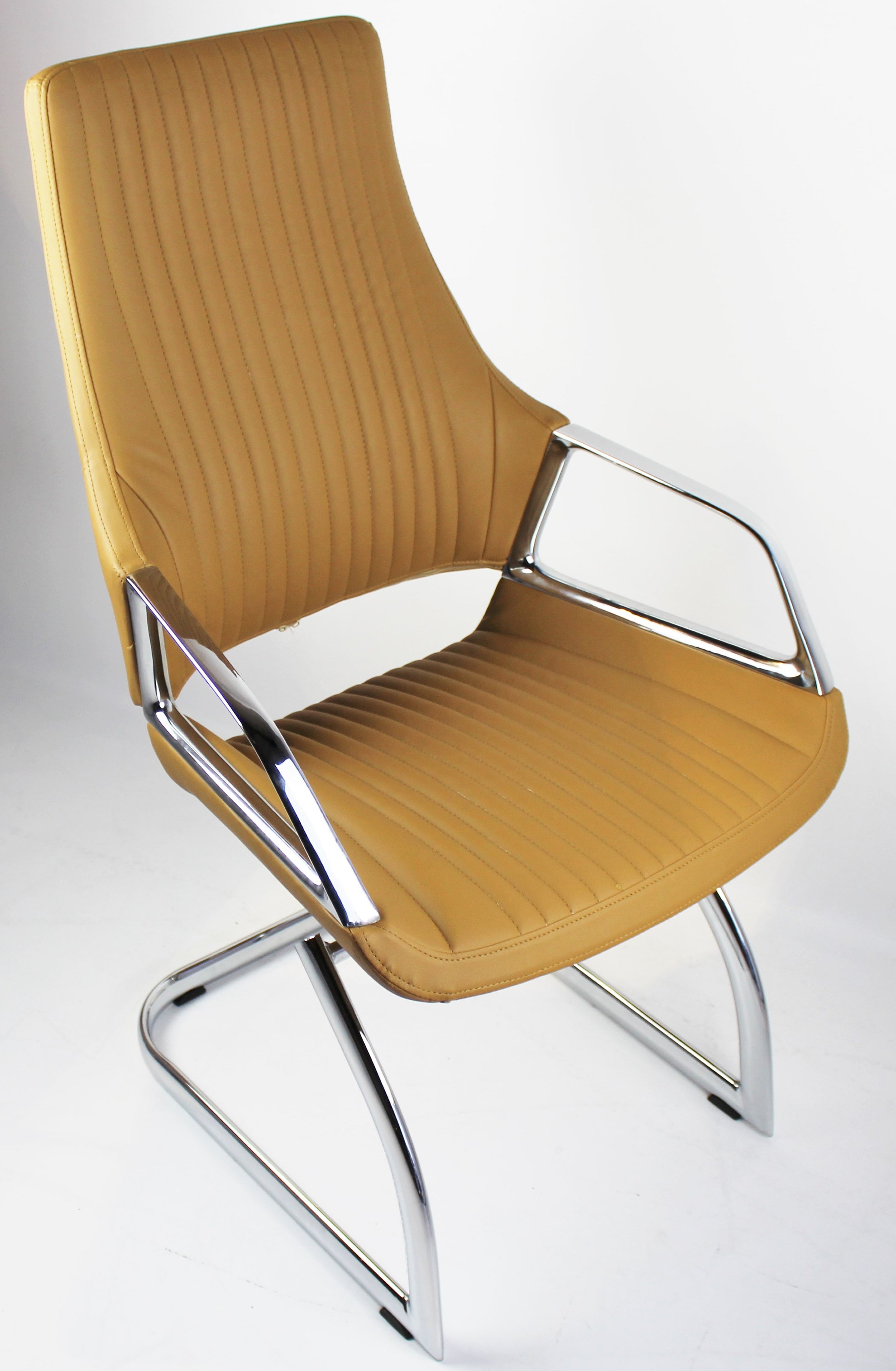 Contemporary Beige Leather Visitor Chair - CHA-1318C Near Me