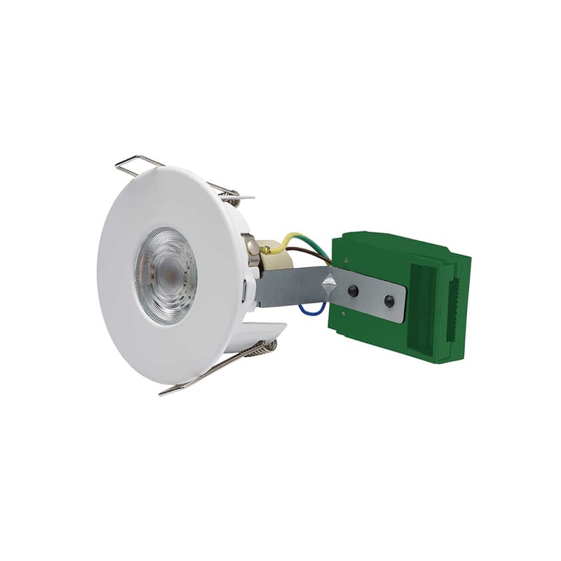 Firestay Protector Open Back Non-Integrated Fixed Downlight Matt White