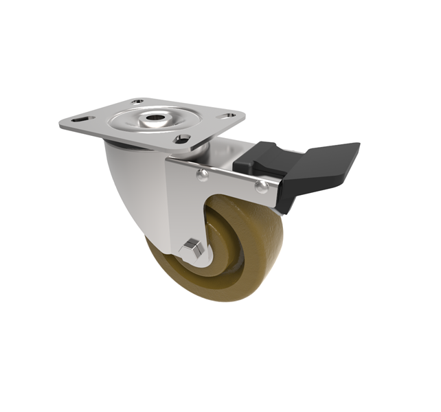 Ditherm Plate Swivel Castor Brake 100mm 150kg Load