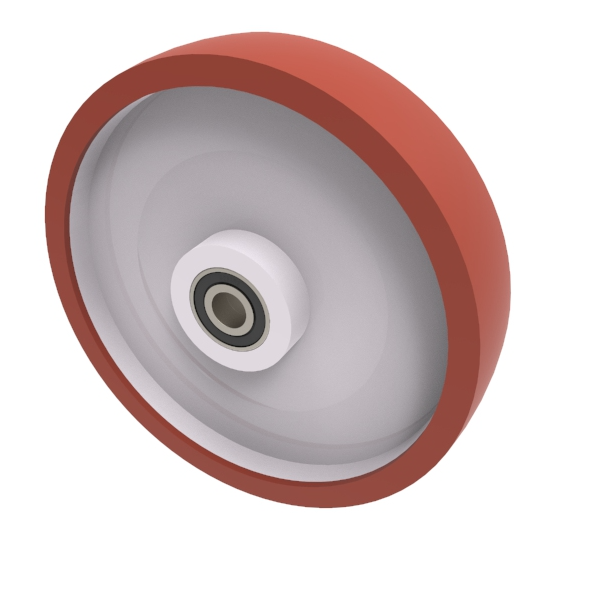 Polyurethane Nylon 250mm Ball Bearing Wheel 750kg Load