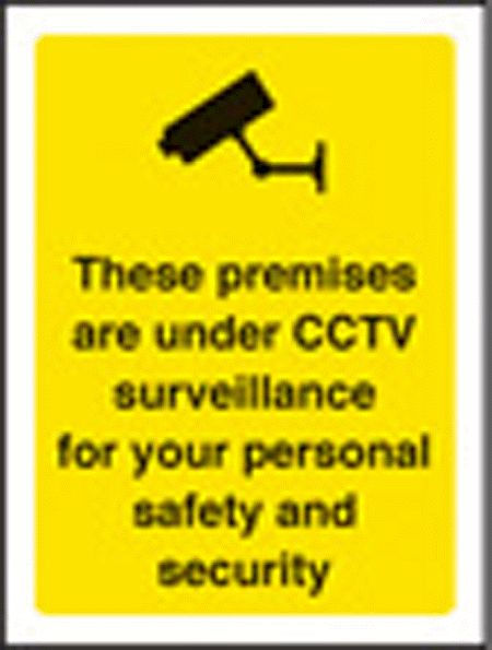 Premises are under CCTV surveillance 75x100mm Vinyl on face