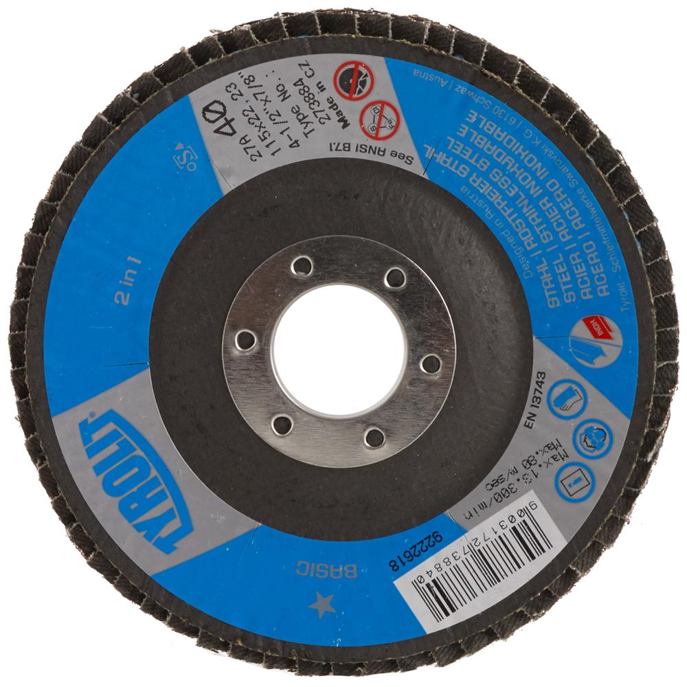 Flap Discs - 115x22mm - 40 Grit Type B