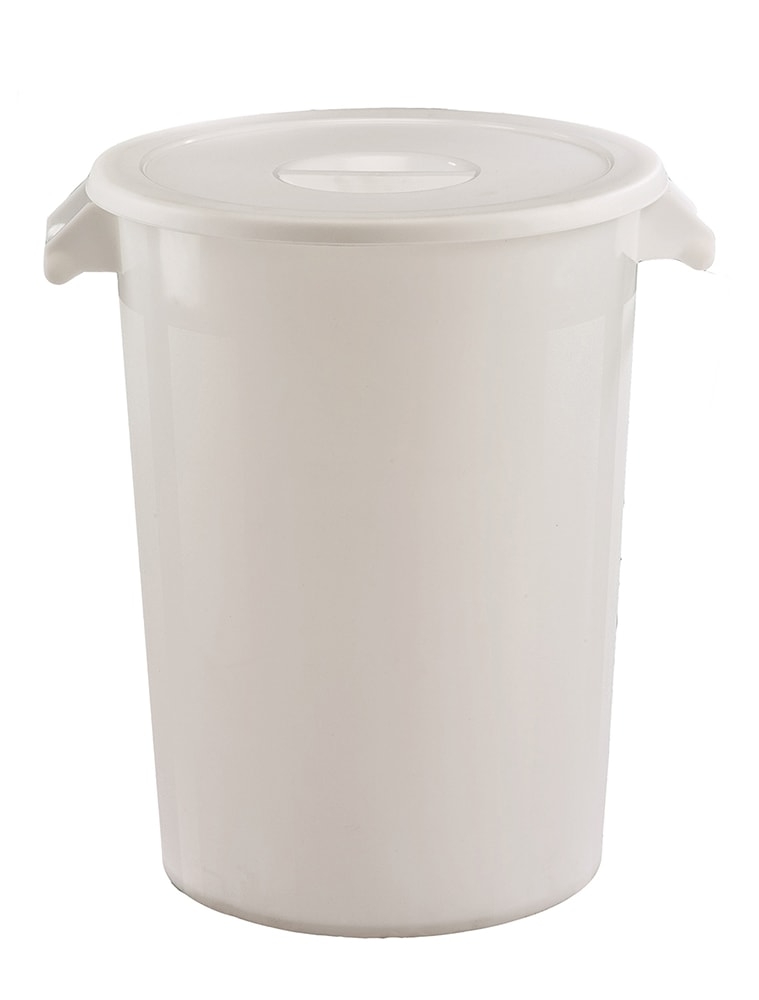 100 Litre White Plastic Industrial Catering Bin with Lid