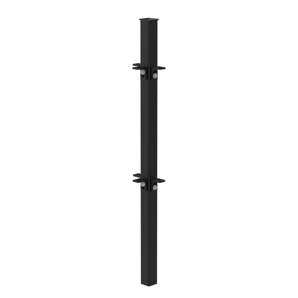 540mm High Concrete In 3-Way Post - Includes Cleats & Fittings - Black