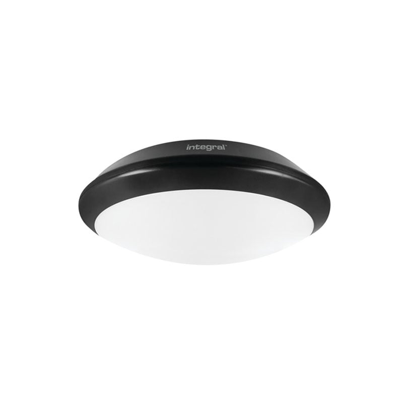 Integral Emergency and Microwave Sensor Tough Shell LED Bulkhead Matt Black