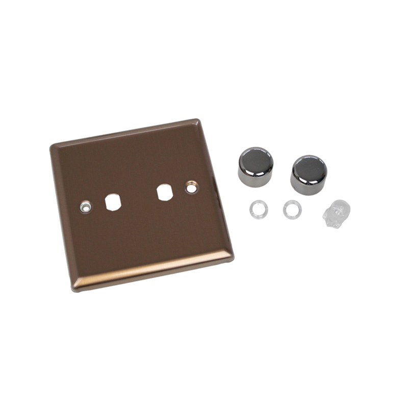 Varilight Urban 2G Single Plate Matrix Faceplate Kit Brushed Bronze for Rotary Dimmer Standard Plate