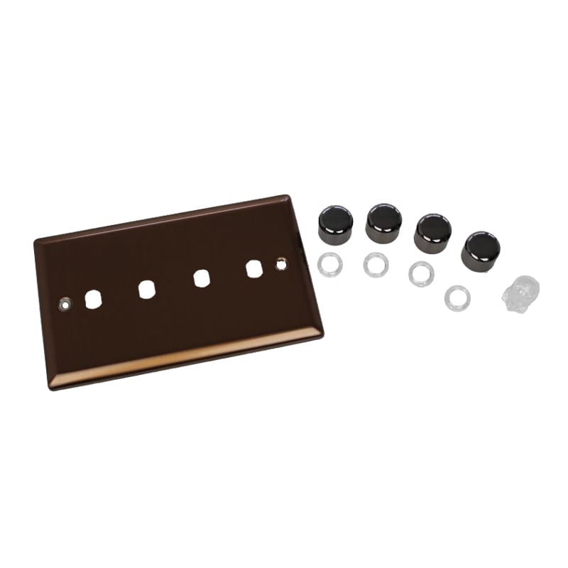 Varilight Urban 4G Twin Plate Matrix Faceplate Kit Brushed Bronze for Rotary Dimmer Standard Plate