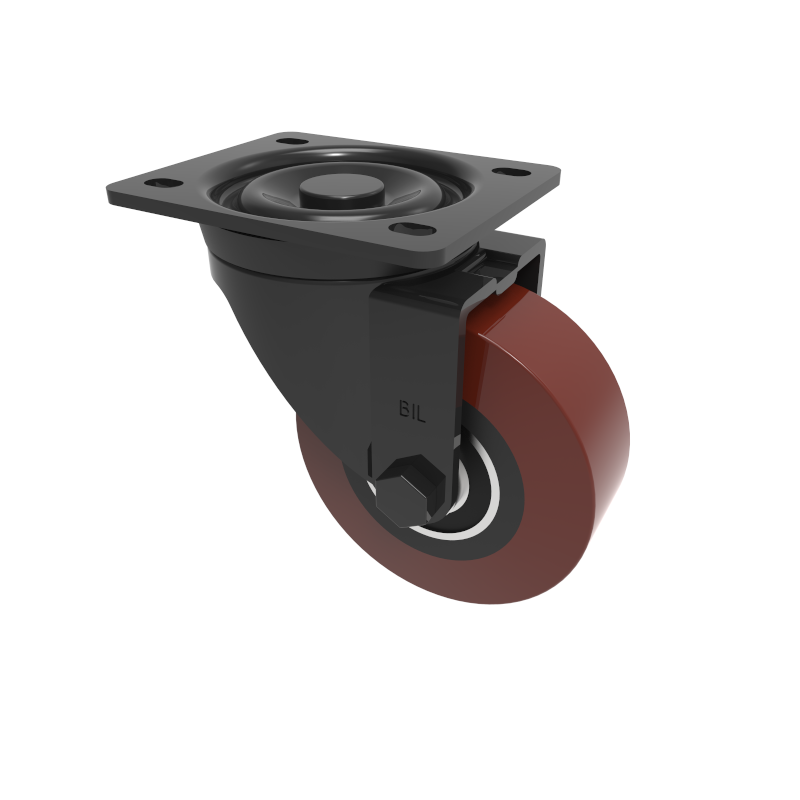 Polyurethane Cast Iron Plate Swivel Castor 125mm 300kg Load