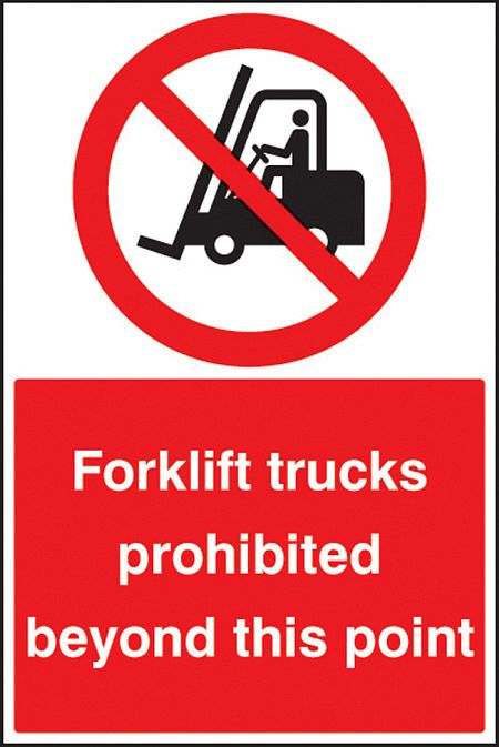 Forklifts prohibited beyond this point floor graphic 400x600mm